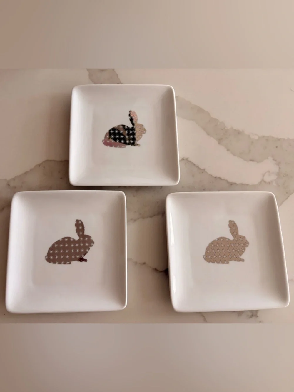 West Elm White Ceramic Dish Bunny Dishes